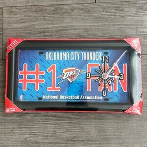 NEW NBA Oklahoma City Thunder #1 Fan License Plate Clock Brand New In Box